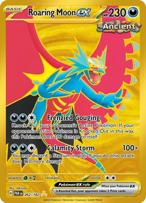 Roaring Moon ex #262/182 Holofoil Pokémon card from Paradox Rift