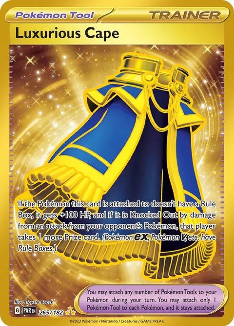 Luxurious Cape #265/182 Holofoil Pokémon card from Paradox Rift
