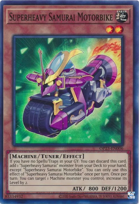 Superheavy Samurai Motorbike OP23-EN006 Yu-Gi-Oh card from OTS Tournament Pack 23