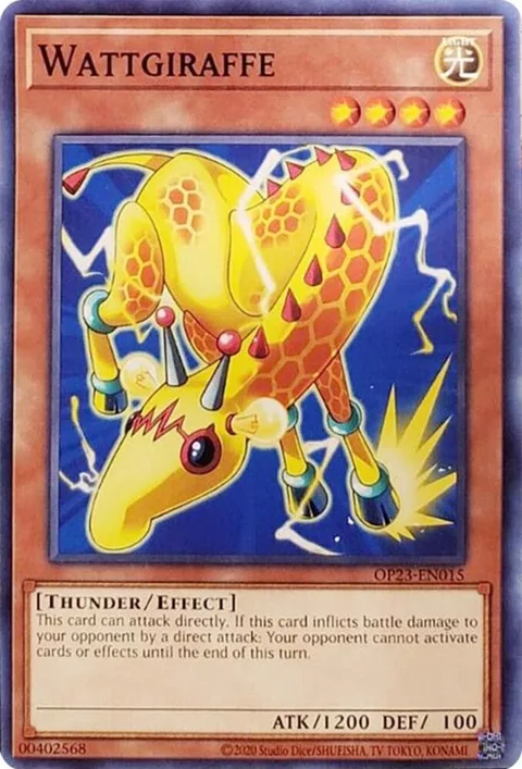 Wattgiraffe OP23-EN015 Yu-Gi-Oh card from OTS Tournament Pack 23