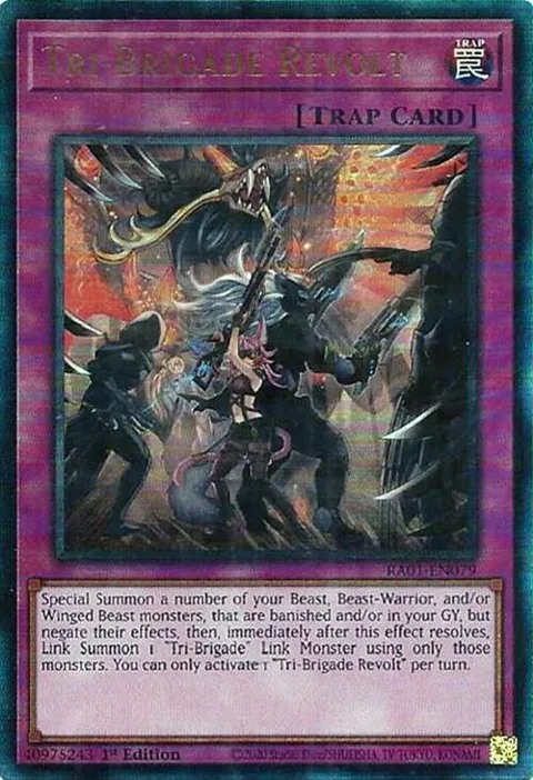 Tri-Brigade Revolt Prismatic Ultimate Rare RA01-EN079 Yu-Gi-Oh card from 25th Anniversary Rarity Collection
