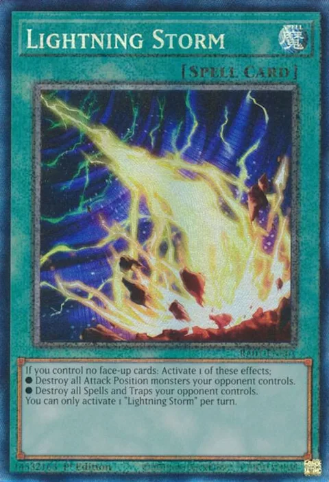 Lightning Storm Prismatic Collector's Rare RA01-EN061 Yu-Gi-Oh card from 25th Anniversary Rarity Collection