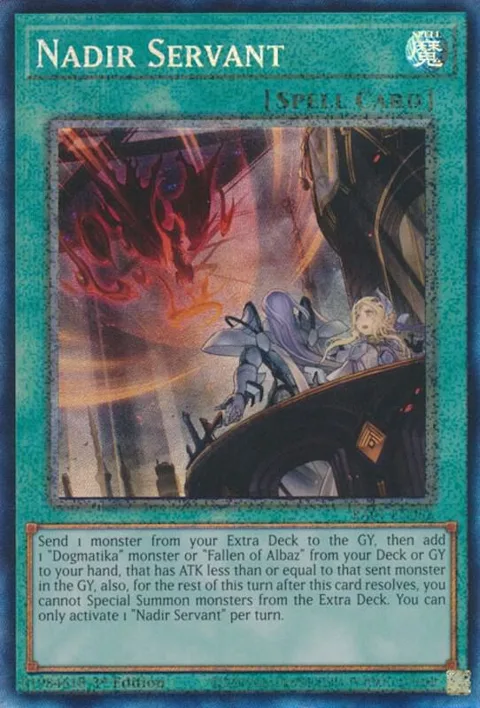 Nadir Servant Prismatic Collector's Rare RA01-EN062 Yu-Gi-Oh card from 25th Anniversary Rarity Collection