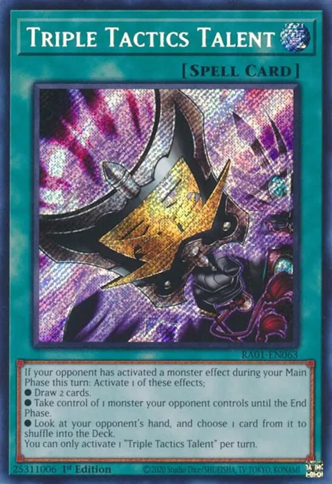 Triple Tactics Talent Secret Rare RA01-EN063 Yu-Gi-Oh card from 25th Anniversary Rarity Collection