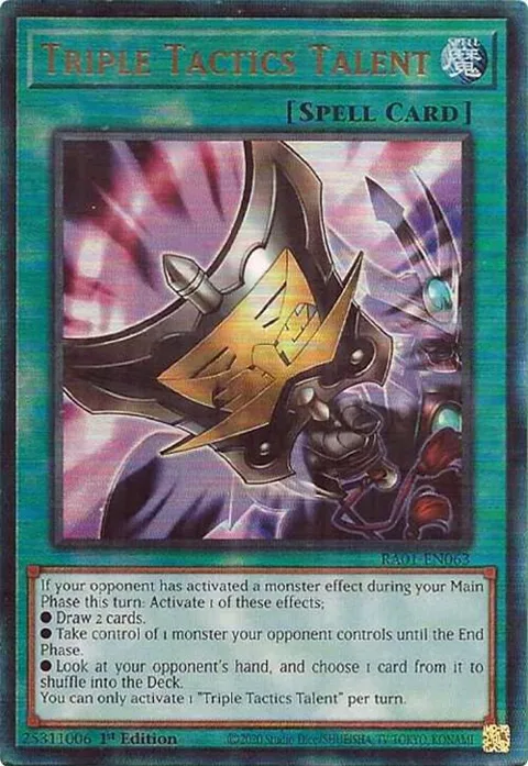 Triple Tactics Talent Prismatic Ultimate Rare RA01-EN063 Yu-Gi-Oh card from 25th Anniversary Rarity Collection