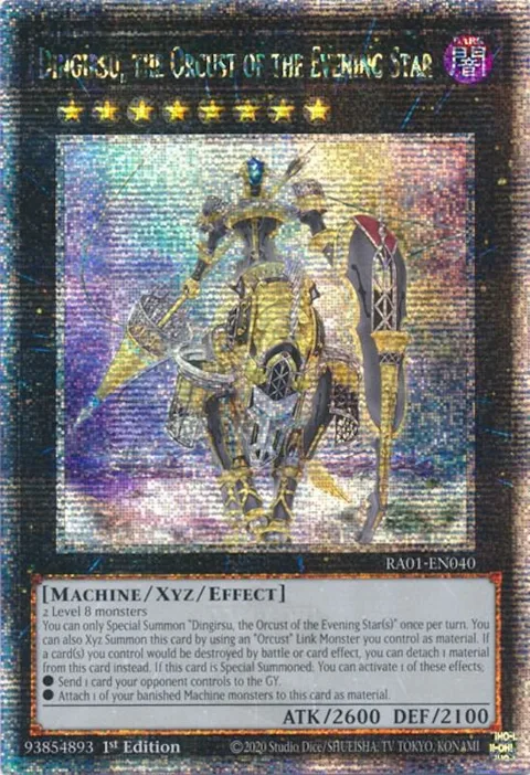 Dingirsu, the Orcust of the Evening Star Quarter Century Secret Rare RA01-EN040 Yu-Gi-Oh card from 25th Anniversary Rarity Collection