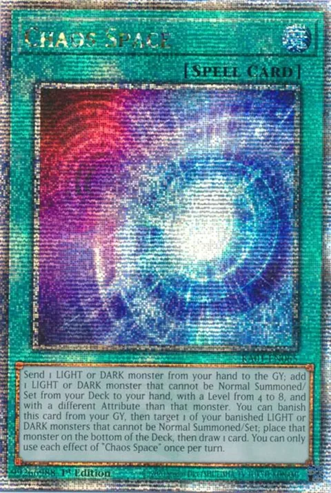 Chaos Space Quarter Century Secret Rare RA01-EN065 Yu-Gi-Oh card from 25th Anniversary Rarity Collection