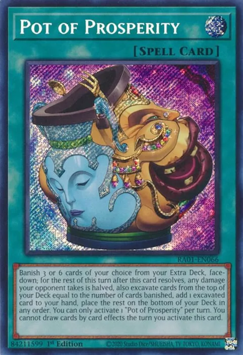 Pot of Prosperity Secret Rare RA01-EN066 Yu-Gi-Oh card from 25th Anniversary Rarity Collection