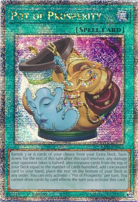 Pot of Prosperity Quarter Century Secret Rare RA01-EN066 Yu-Gi-Oh card from 25th Anniversary Rarity Collection