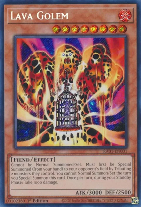 Lava Golem Secret Rare RA01-EN001 Yu-Gi-Oh card from 25th Anniversary Rarity Collection