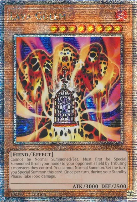 Lava Golem Quarter Century Secret Rare RA01-EN001 Yu-Gi-Oh card from 25th Anniversary Rarity Collection