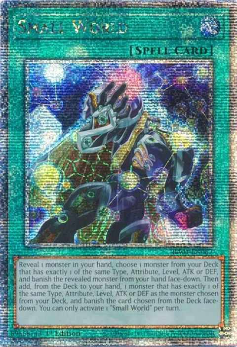 Small World Quarter Century Secret Rare RA01-EN067 Yu-Gi-Oh card from 25th Anniversary Rarity Collection