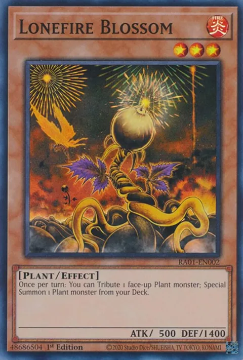 Lonefire Blossom RA01-EN002 Yu-Gi-Oh card from 25th Anniversary Rarity Collection
