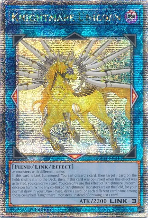 Knightmare Unicorn Quarter Century Secret Rare RA01-EN043 Yu-Gi-Oh card from 25th Anniversary Rarity Collection