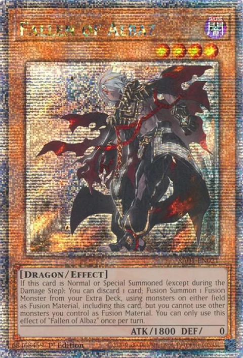 Fallen of Albaz Quarter Century Secret Rare RA01-EN021 Yu-Gi-Oh card from 25th Anniversary Rarity Collection