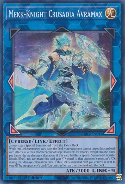 Mekk-Knight Crusadia Avramax RA01-EN044 Yu-Gi-Oh card from 25th Anniversary Rarity Collection