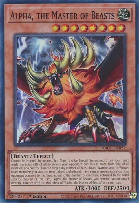 Alpha, the Master of Beasts RA01-EN022 Yu-Gi-Oh card from 25th Anniversary Rarity Collection