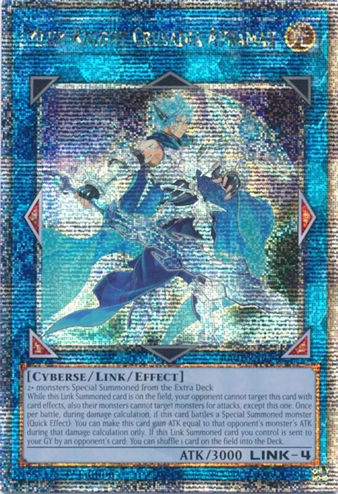 Mekk-Knight Crusadia Avramax Quarter Century Secret Rare RA01-EN044 Yu-Gi-Oh card from 25th Anniversary Rarity Collection