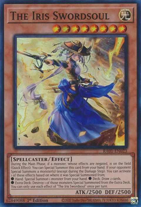 The Iris Swordsoul RA01-EN023 Yu-Gi-Oh card from 25th Anniversary Rarity Collection