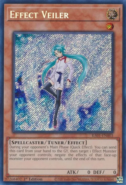 Effect Veiler Secret Rare RA01-EN003 Yu-Gi-Oh card from 25th Anniversary Rarity Collection