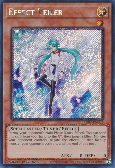 Effect Veiler Platinum Secret Rare RA01-EN003 Yu-Gi-Oh card from 25th Anniversary Rarity Collection