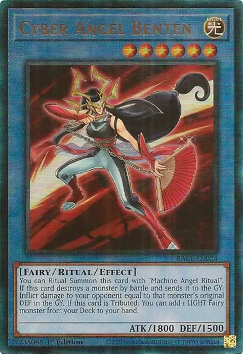 Cyber Angel Benten Prismatic Ultimate Rare RA01-EN024 Yu-Gi-Oh card from 25th Anniversary Rarity Collection