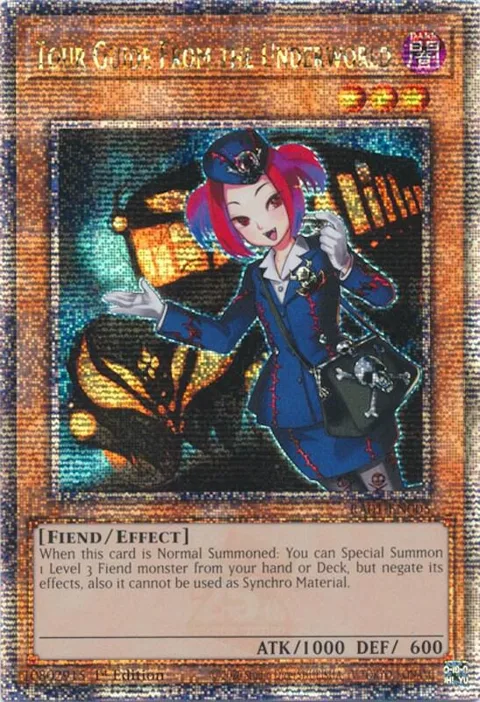 Tour Guide From the Underworld Quarter Century Secret Rare RA01-EN005 Yu-Gi-Oh card from 25th Anniversary Rarity Collection