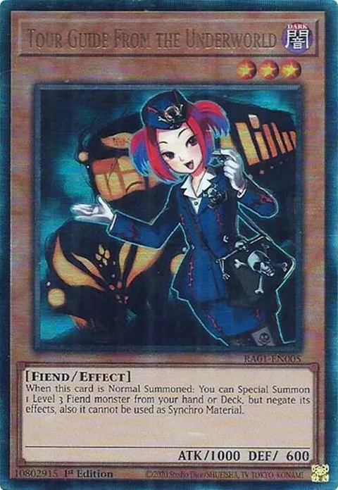 Tour Guide From the Underworld Prismatic Ultimate Rare RA01-EN005 Yu-Gi-Oh card from 25th Anniversary Rarity Collection