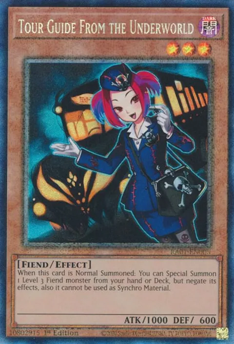 Tour Guide From the Underworld Prismatic Collector's Rare RA01-EN005 Yu-Gi-Oh card from 25th Anniversary Rarity Collection