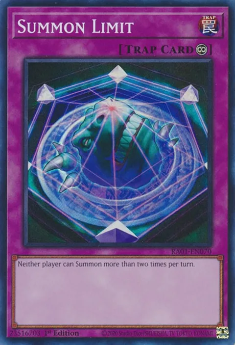Summon Limit RA01-EN070 Yu-Gi-Oh card from 25th Anniversary Rarity Collection