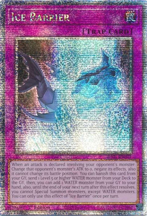 Ice Barrier Quarter Century Secret Rare RA01-EN071 Yu-Gi-Oh card from 25th Anniversary Rarity Collection