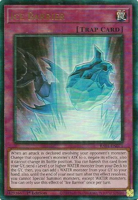 Ice Barrier Prismatic Ultimate Rare RA01-EN071 Yu-Gi-Oh card from 25th Anniversary Rarity Collection