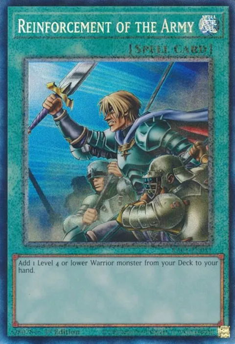 Reinforcement of the Army Prismatic Collector's Rare RA01-EN051 Yu-Gi-Oh card from 25th Anniversary Rarity Collection