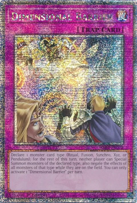 Dimensional Barrier Quarter Century Secret Rare RA01-EN072 Yu-Gi-Oh card from 25th Anniversary Rarity Collection