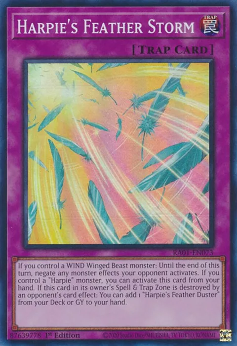 Harpie's Feather Storm RA01-EN073 Yu-Gi-Oh card from 25th Anniversary Rarity Collection