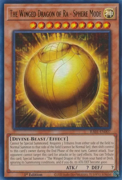 The Winged Dragon of Ra - Sphere Mode Ultra Rare RA01-EN007 Yu-Gi-Oh card from 25th Anniversary Rarity Collection