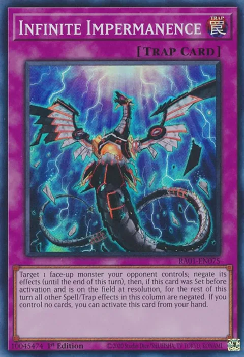 Infinite Impermanence RA01-EN075 Yu-Gi-Oh card from 25th Anniversary Rarity Collection