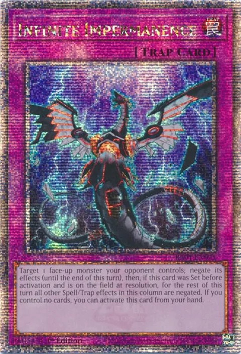 Infinite Impermanence Quarter Century Secret Rare RA01-EN075 Yu-Gi-Oh card from 25th Anniversary Rarity Collection