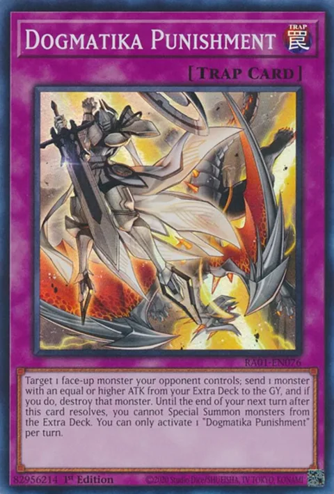 Dogmatika Punishment RA01-EN076 Yu-Gi-Oh card from 25th Anniversary Rarity Collection