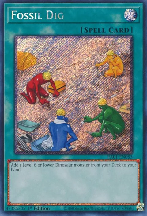 Fossil Dig Platinum Secret Rare RA01-EN053 Yu-Gi-Oh card from 25th Anniversary Rarity Collection