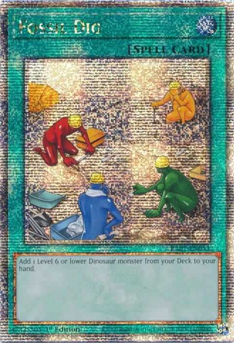 Fossil Dig Quarter Century Secret Rare RA01-EN053 Yu-Gi-Oh card from 25th Anniversary Rarity Collection