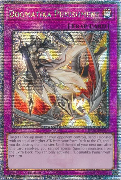 Dogmatika Punishment Quarter Century Secret Rare RA01-EN076 Yu-Gi-Oh card from 25th Anniversary Rarity Collection