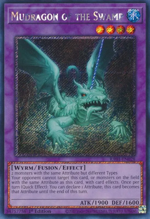 Mudragon of the Swamp Platinum Secret Rare RA01-EN028 Yu-Gi-Oh card from 25th Anniversary Rarity Collection