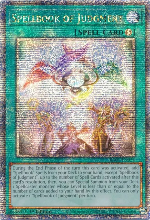 Spellbook of Judgment Quarter Century Secret Rare RA01-EN054 Yu-Gi-Oh card from 25th Anniversary Rarity Collection