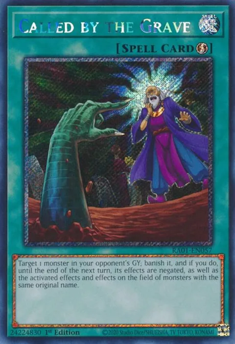 Called by the Grave Platinum Secret Rare RA01-EN057 Yu-Gi-Oh card from 25th Anniversary Rarity Collection