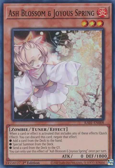 Ash Blossom & Joyous Spring RA01-EN008 Yu-Gi-Oh card from 25th Anniversary Rarity Collection
