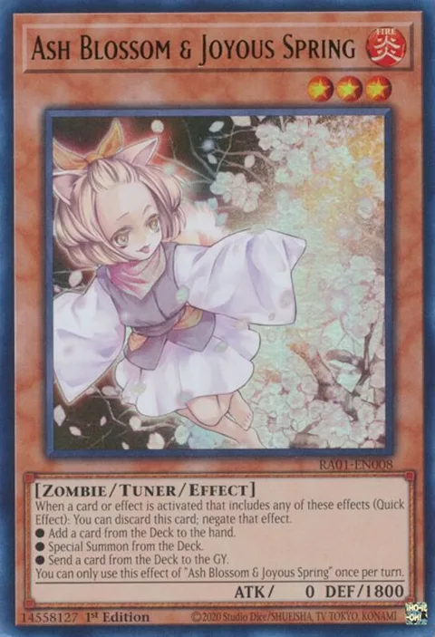 Ash Blossom & Joyous Spring Ultra Rare RA01-EN008 Yu-Gi-Oh card from 25th Anniversary Rarity Collection