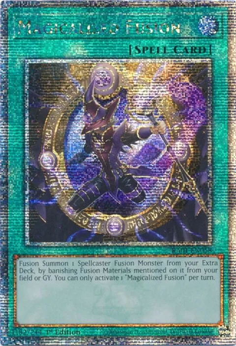 Magicalized Fusion Quarter Century Secret Rare RA01-EN058 Yu-Gi-Oh card from 25th Anniversary Rarity Collection
