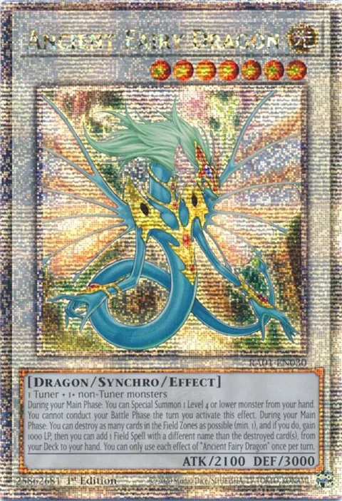 Ancient Fairy Dragon Quarter Century Secret Rare RA01-EN030 Yu-Gi-Oh card from 25th Anniversary Rarity Collection