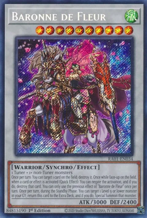 Baronne de Fleur Secret Rare RA01-EN034 Yu-Gi-Oh card from 25th Anniversary Rarity Collection